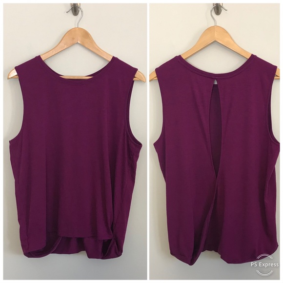 Athleta Tops - Athleta Open Back Train Tank Top Shirt Purple XL